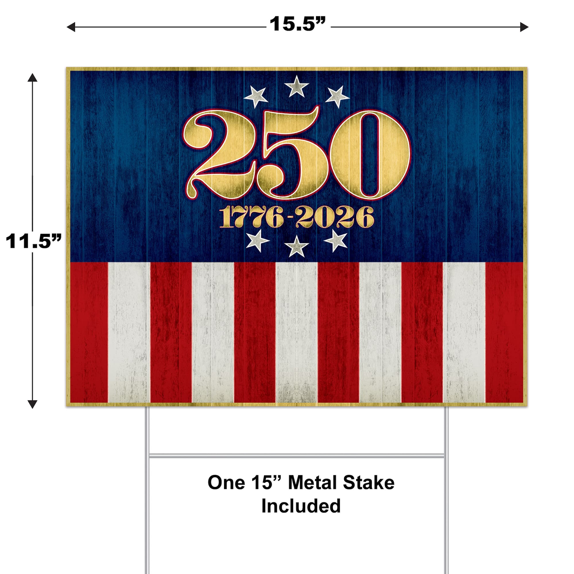 Beistle 11.5" x 15.5" Plastic Semiquincentennial Yard Sign